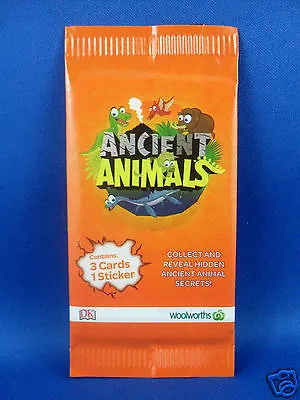 NEW (Sealed) WOOLWORTHS DK Ancient Animals ORANGE Collector Cards/Sticker In Aus • $1.10