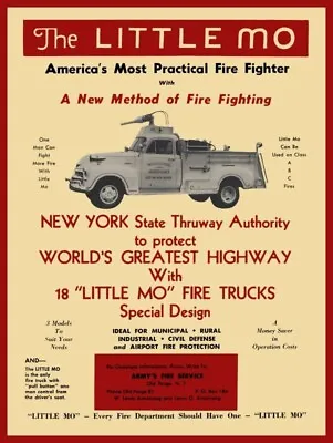 1956 Little Mo Fire Truck NEW Metal Sign: LARGE SIZE - 12 X 16 New Haven Airport • $33.88