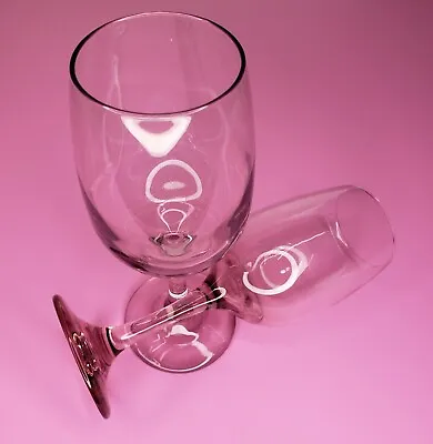 Vintage Pink 7.5  Wine Glasses Stemware Set Of 2 • $9.99