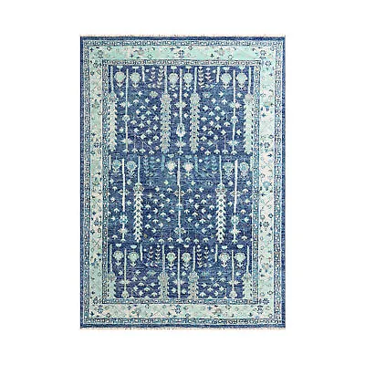 2' 7''x 9' 9'' Blue Hand Knotted Oushak Arts & Crafts Wool Area Rug • $302.40