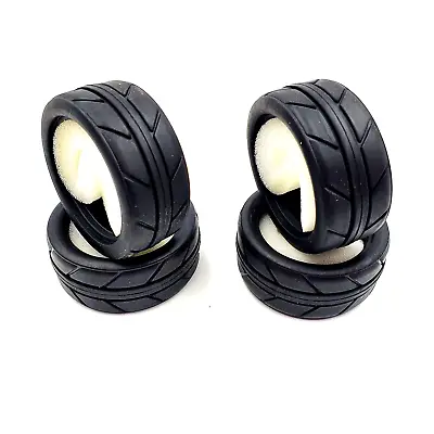 1/10 RC Realistic Slick On-Road Grip Tyre Set 52mmX 26mm Wheel Tamiya Kyosho HPI • £11.99