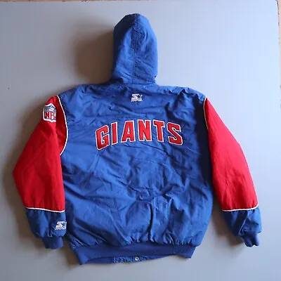 Vintage New York Giants Starter Bomber Jacket Puffer Coat Mens XL Football • $125