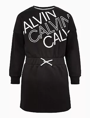 $15 • Buy Calvin Klein Girls Performance Logo Sweatshirt Dress - Size 16 (XL) - Kids/Teens