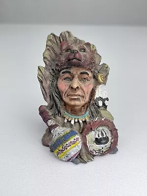 Small Native American Indian Chief Figure Collectable Statue 6cm Tall Decor • £11.99