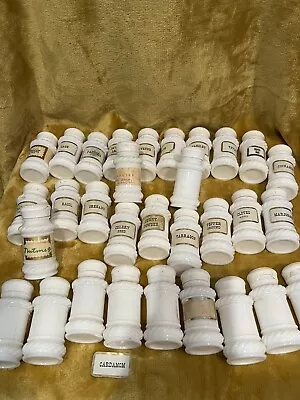 Huge Lot Of 31 Vintage Milk Glass Spice Jars • $29.99