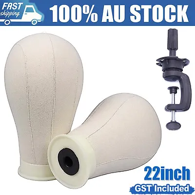 22  Canvas Mannequin Model Cork Head Block Hat Wig Styling Plate Bottom Clamp AU • $22.65