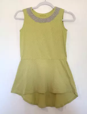 Mustard Pie Girls Green Polka Dot Hi Lo Tunic Dress 12 • $8.99