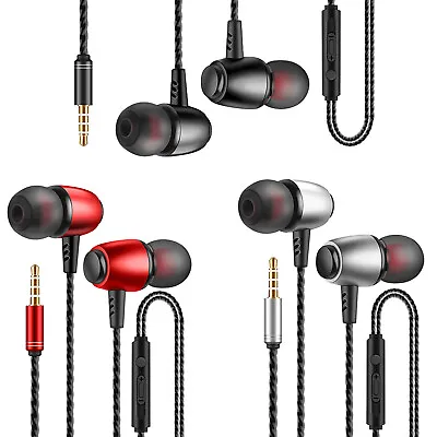 Earbuds In-Ear Sound Isolating Wired Headphones Headset With Mic & Volume 3.5mm • $2.99