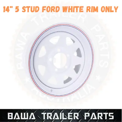 Sunraysia 14  5 Stud Ford Rim White Trailer Caravan Boat Jetski Wheel • $55