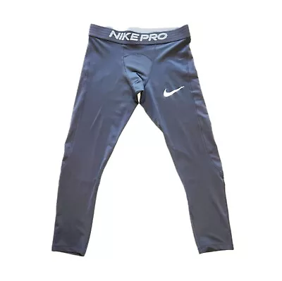 Nike Pro Dri Fit Tight Fit 3/4 Compression Pants Black Medium Leggings • $21.99