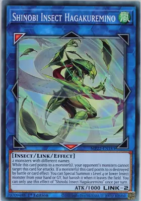 YuGiOh Shinobi Insect Hagakuremino MP22-EN183 Common 1st Edition • £0.99