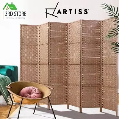 Artiss 6 Panel Room Divider Screen Privacy Rattan Timber Dividers Stand Natural • $110