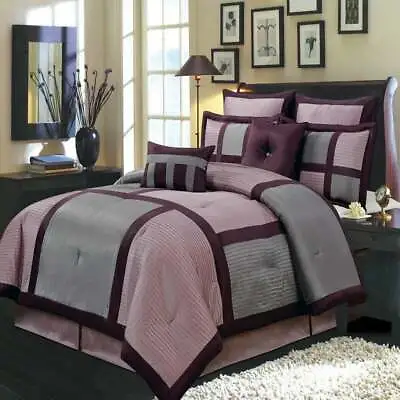 Multi Piece Bed In A Bag Includes Purple Morgan Comforter Set With Bed Sheets • £147.66