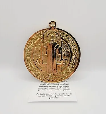 San Benito Medalla De Bronce 4  Para Proteccion Instrucciones Incluidas !! • $19.99