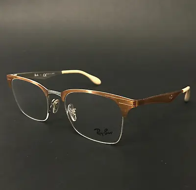 Ray-Ban Eyeglasses Frames RB6360 2920 Copper Brown Square Full Rim 49-20-140 • $54.99