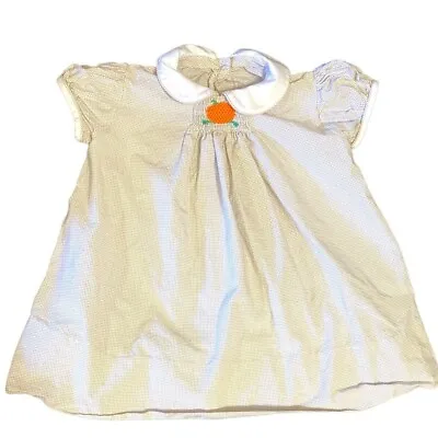 Smocked Pumpkin Dress For Thanksgiving Or Halloween  • $25