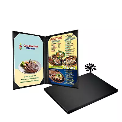 Restaurant Menu Covers Holders For 8.5 X 11 Inch Double View Leather Menu Holde • $25.05