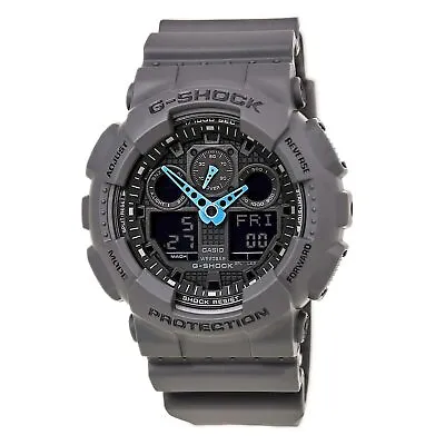 Casio Men's Watch G-Shock Grey & Black Ana-Digi Dial Black Strap GA100C-8A • $77.80