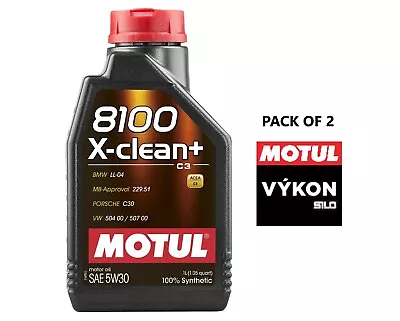Motul® 8100 X-clean+ 5w30 High Performance Engine Oil 2 X 1liter 106376 • $35.22