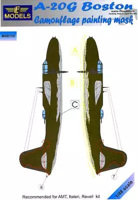 LF Models 1/48 DOUGLAS A-20G HAVOC Camouflage Paint Mask Set • $14.99