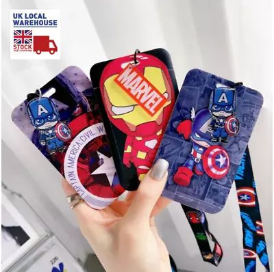 Cartoon Superhero Marvel & DC Work School ID Card Holder Phone Gift • £5.99