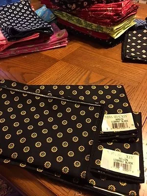 Vera Bradley Vibrant Black Dinner Fabric Napkin New NWT Retired FREE SHIPPING • $10.95