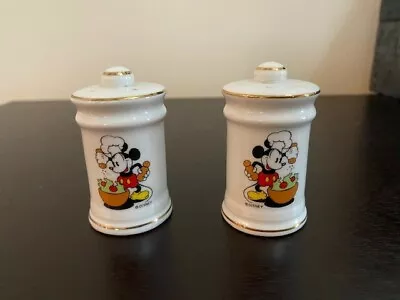 Walt Disney Mickey Mouse Salt And Pepper Shakers 3” With Bottoms No Damage • $9.35