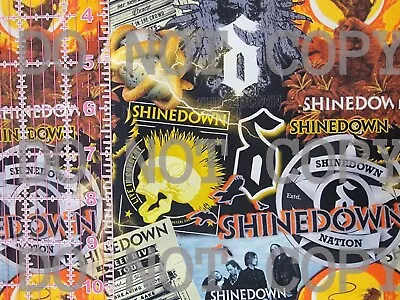 Custom 100% Cotton Woven Fabric 90s Rock Band Shinedown Collage 1/4 Yard 9x56 • $5.49