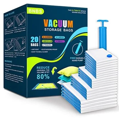 $21.28 • Buy BNBS 20 Pack Vacuum Storage Bags,Space Saver For Travel, Jumbo Space Bags For