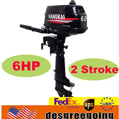 HANGKAI 2-Stroke Outboard Motor 6HP Fishing Boat Engine CDI Water Cooling System • $534.86