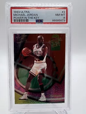 1993 93/94 Ultra Power In The Key Michael Jordan Insert Card Psa 8 Nm-mt #2 • $220