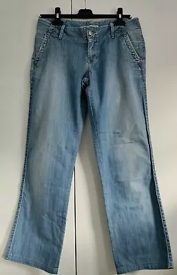 SALSA Jeans Straight Leg Light Blue Double Wash Mid Rise W28 • £9.80