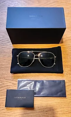 Oliver Peoples Ellerston Gold Titanium Sunglasses G15 Polarized Lens - OV1278ST • £98