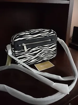 Michael Kors Black/White Zebra Print Jet Set Charm East West Crossbody NWT • $95