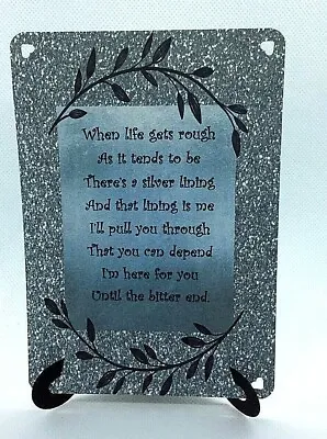 Keepsake Silver Lining Easel Card Sentiment Support Friend Family Friendship • £1.25