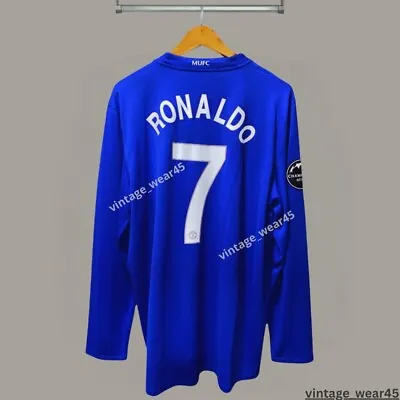 Ronaldo 7 Jersey 2008-2009 Manchester United Away Long Sleeve Blue 2XL • $71