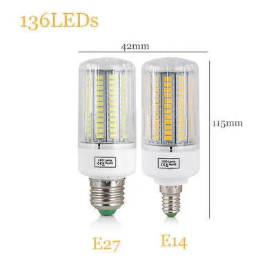 1X 6X 10X LED Corn Bulb E27 E14 Light 5730 SMD 7W 12W 15W 20W 25W 45W White Lamp • $47.99