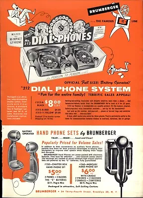 1957 PAPER AD 4 PG Toy Brumberger Dial Telephone Phone Intercom Mailbox Bank  • $29.99