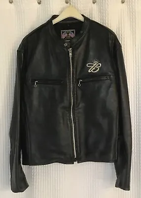 RARE BUDWEISER VANSON Leather Motorcycle Riding Jacket Mid Weight XXL EXC!! • $265