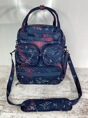 Lug Mini Puddle Jumper Crossbody Bag Quilted Travel Luggage Carry On “Fireworks” • $60.29