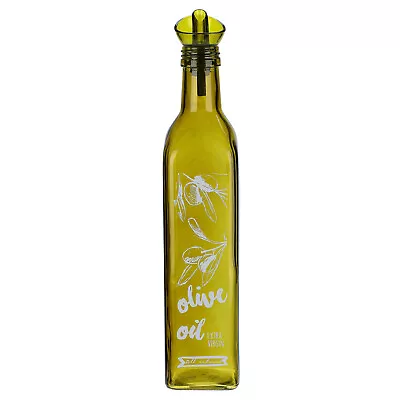 Olive Oil Bottle Pourer Glass Drizzler Dispenser With Lid Cooking Kitchen 500ml • £7.99