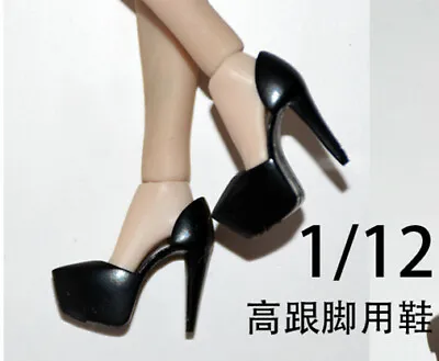 1:12 Black High Heels Shoes Model For 6inch Female PH TBL JO Figure Body Toys • $11.95