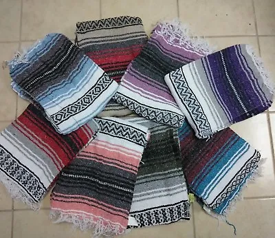 Mexican Falsa Blanket Throw  10 PIECE WHOLESALE SET  Hot Rod  Yoga 72  X 52  • $120