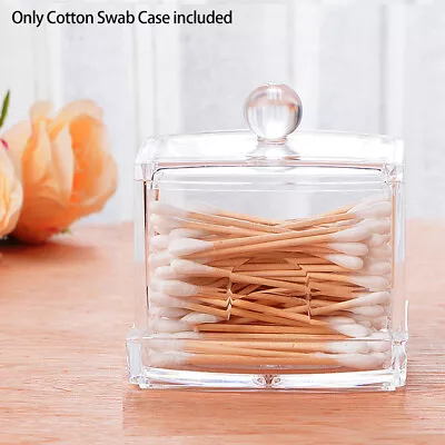 Q Tip Box Storage Holder Cotton Swab Case With Lid Plastic Makeup Home Travel • $14.75