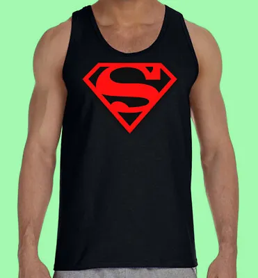 Tank Top Funny Faster Then A Speeding Bullet Superman 100% Cotton UnisexBlk • $18.95