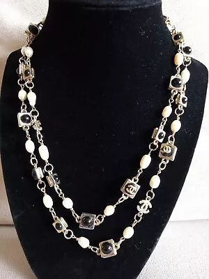 Vintage Chanel Costume Jewelry Marked CC Genuine Pearls • £80.22
