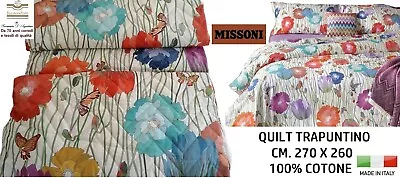 Missoni Quilt Bedspread Cms. 270 X 260 Flowers And Butterflies • $617.47