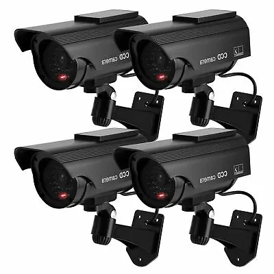 4Pcs Solar Power Dummy Fake Security CCTV Camera Outdoor LED Light Surveillance • $29.13