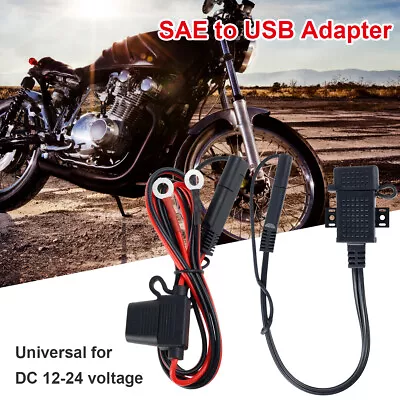 SAE To USB Adapter 5V/2.1A USB Charger Extension Cable Motorcycle Phone Charger✟ • $19.49