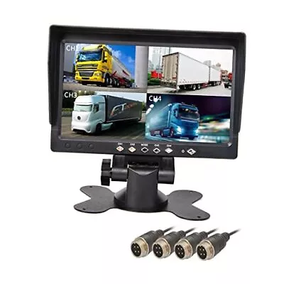 7  TFT LCD Car Rearview Quad Split MonitorRemote Control 4 Channels RCA  • $88.09